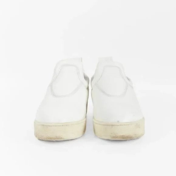 Céline White Stretch Nappa Pull-On Sneakers - Picture 2 of 10